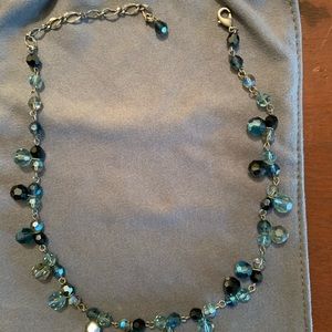 Necklace Choker Style Blue Crystals Stones Boho